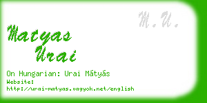 matyas urai business card