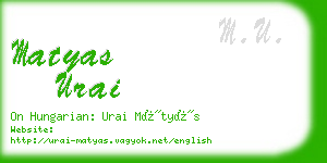 matyas urai business card